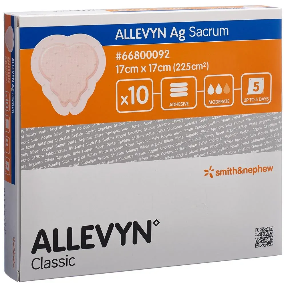 Allevyn Ag Sacrum Wundkompresse 17x17cm 10 Stk
