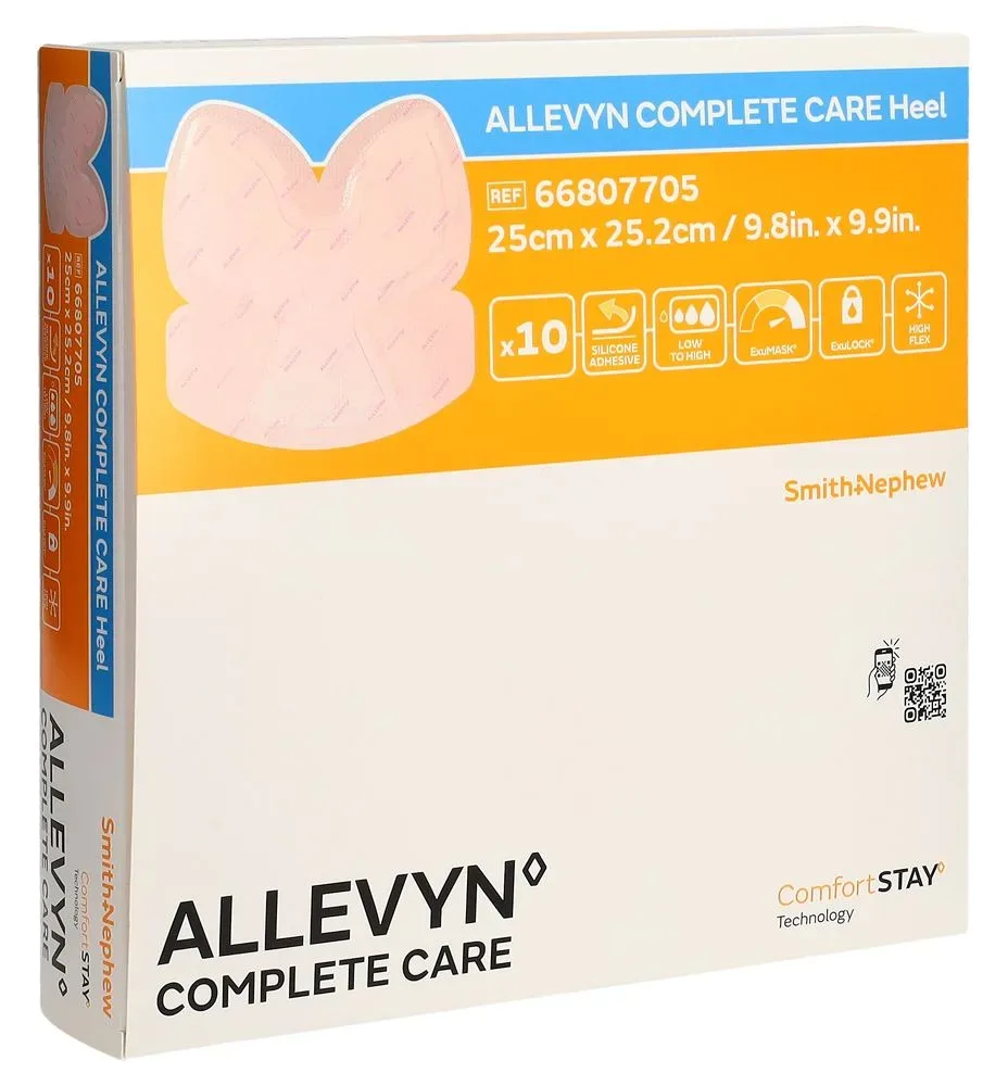 Allevyn Complete Care Heel Silikon Schaumverband 25x25.2cm 10 Stk