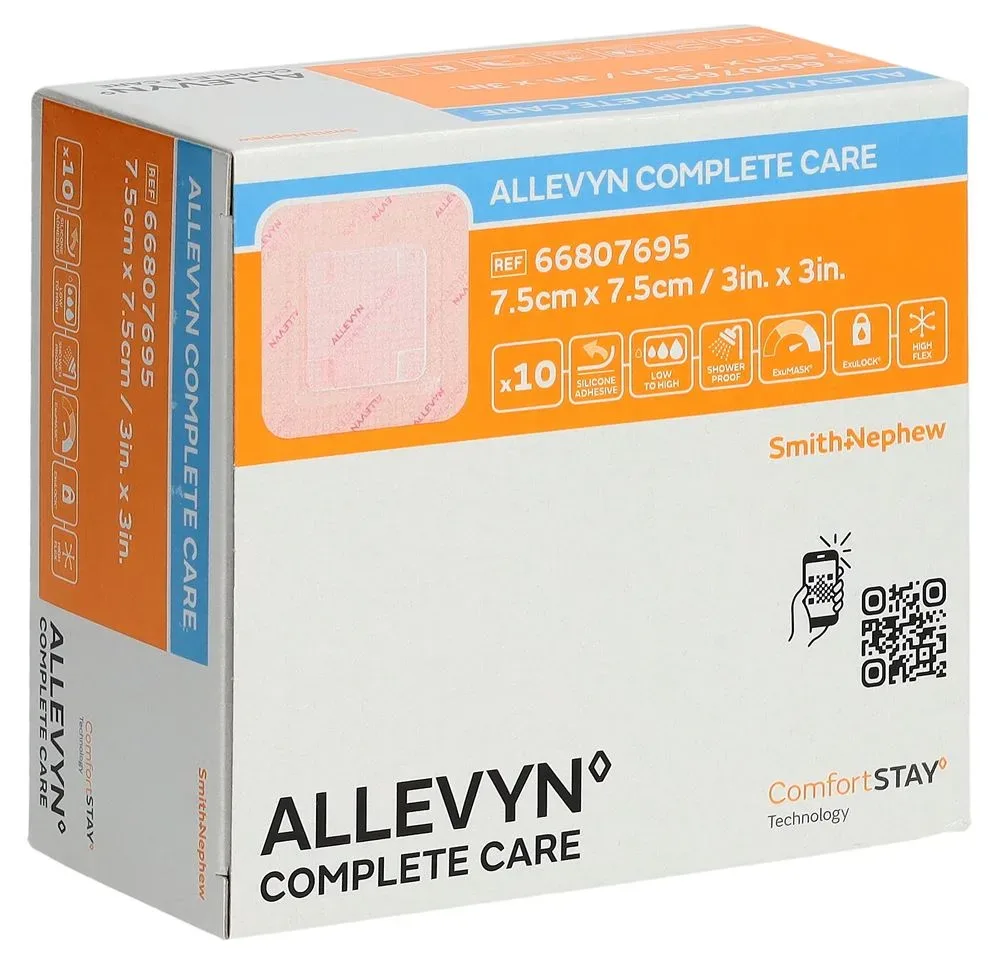 Allevyn Complete Care Silikon Schaumverband 7.5x7.5cm 10 Stk