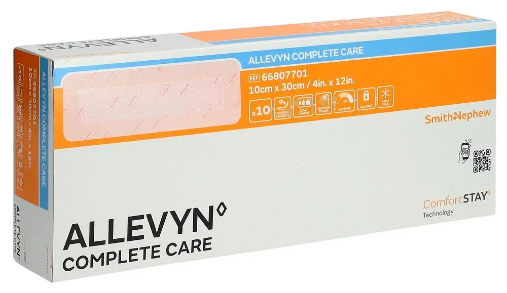 Allevyn Complete Care Silikon Schaumverband 10x30cm 10 Stk