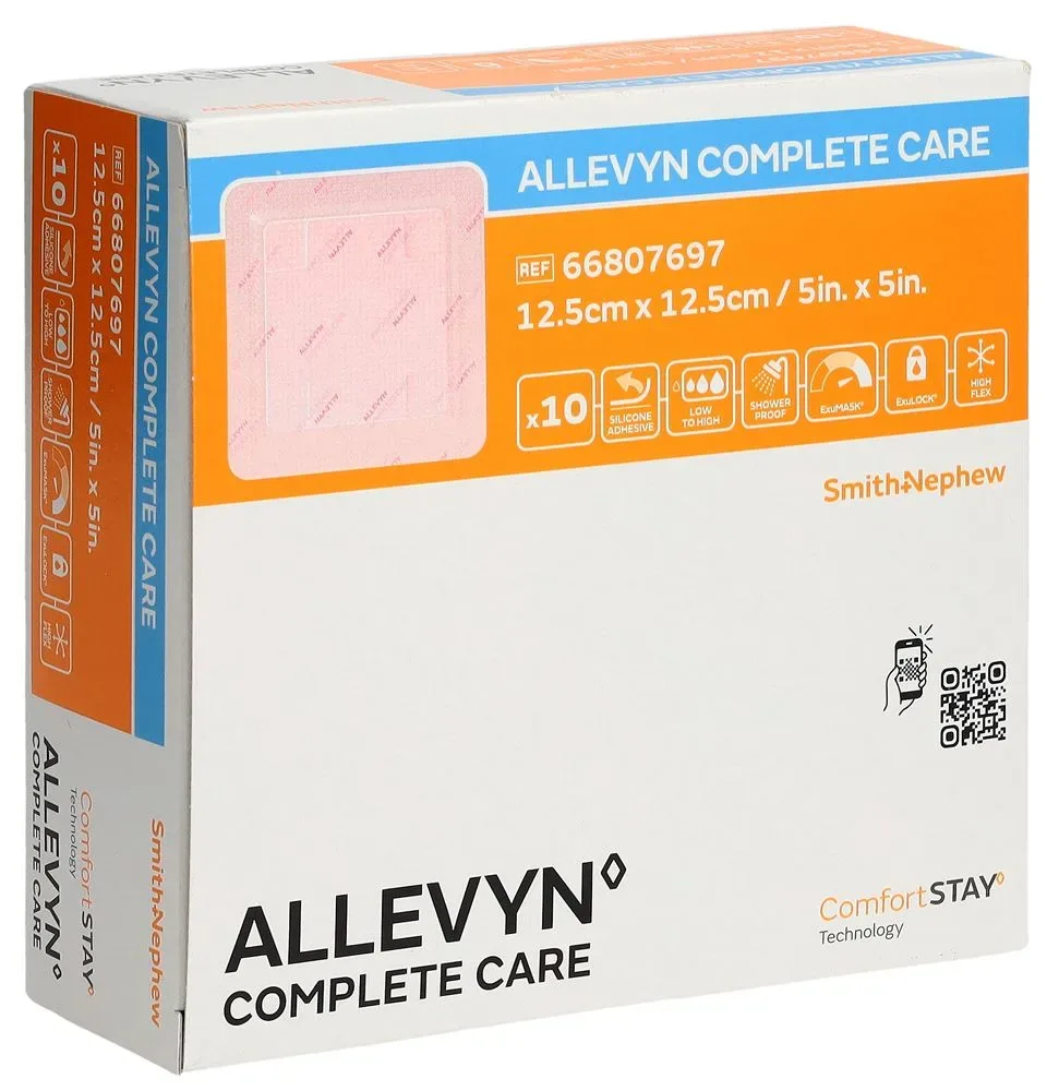 Allevyn Complete Care Silikon Schaumverband 12.5x12.5cm 10 Stk