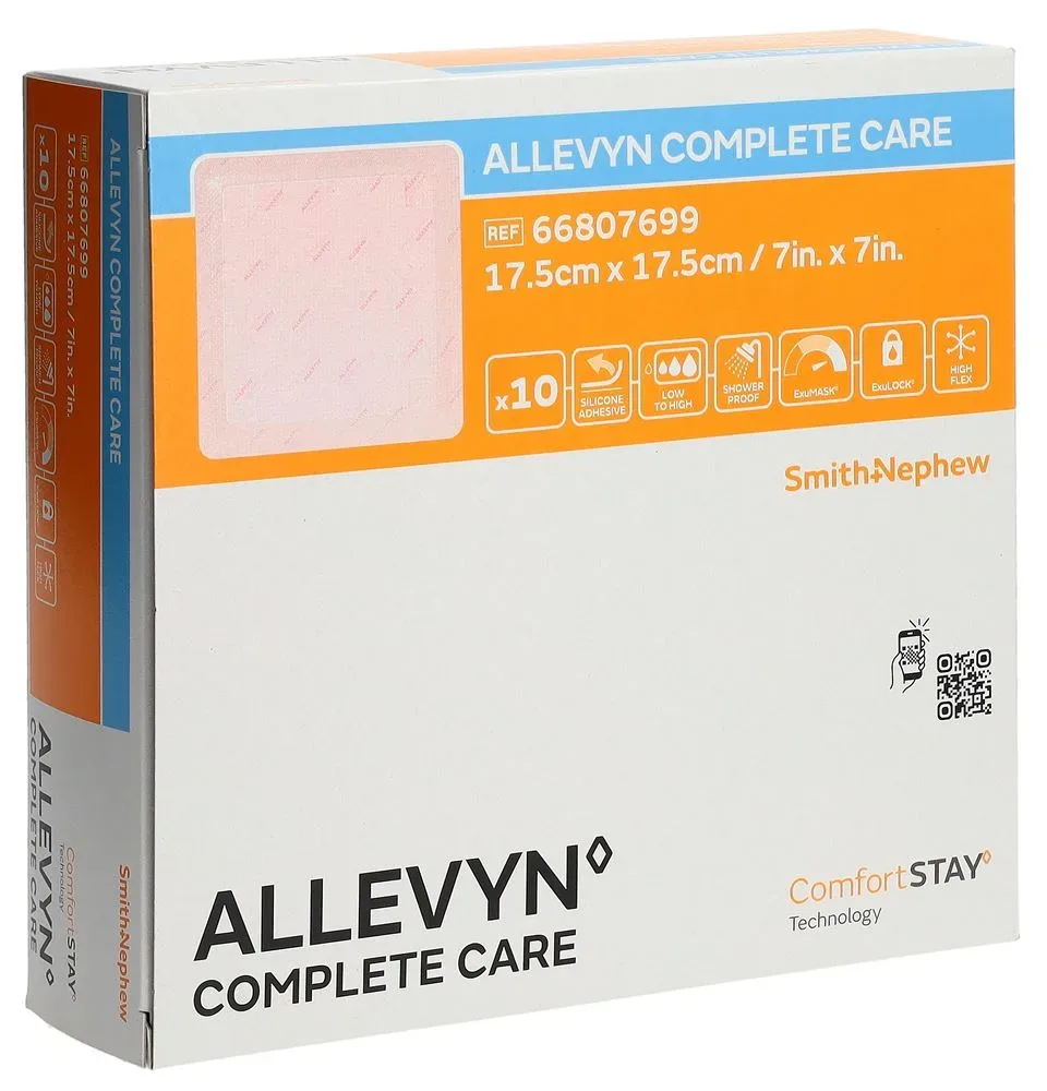Allevyn Complete Care Silikon Schaumverband 17.5x17.5cm 10 Stk