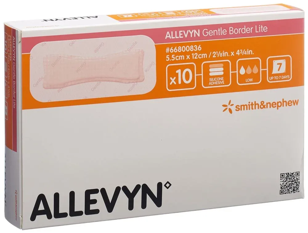 Allevyn Gentle Border Lite 5.5x12cm 10 Stk