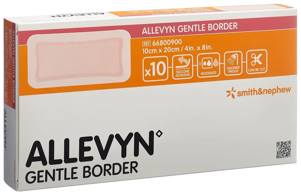 Allevyn Gentle Border Wundverband 10x20cm 10 Stk