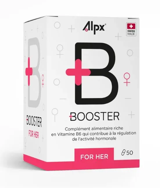 Alpx - Booster für Sie Natürliches Nahrungsergänzungsmittel mit Vitamin B6 - Pink - Stimulationsmittel enhancing - 50 Kapseln