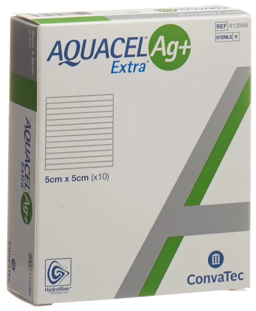Aquacel Ag+ Extra Kompresse 5x5cm 10 Stk