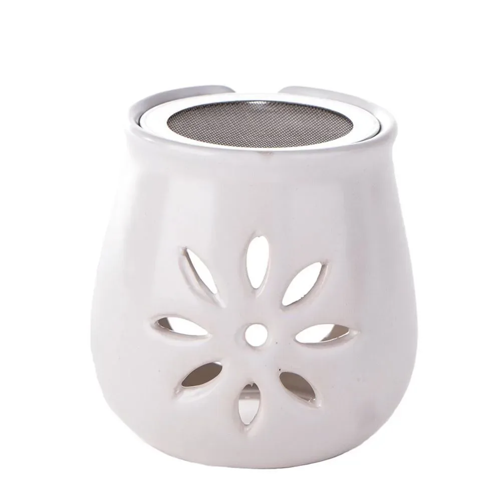 Aromalife Räucherwerk Räucherstövchen Blume aus Ton mit Sieb
