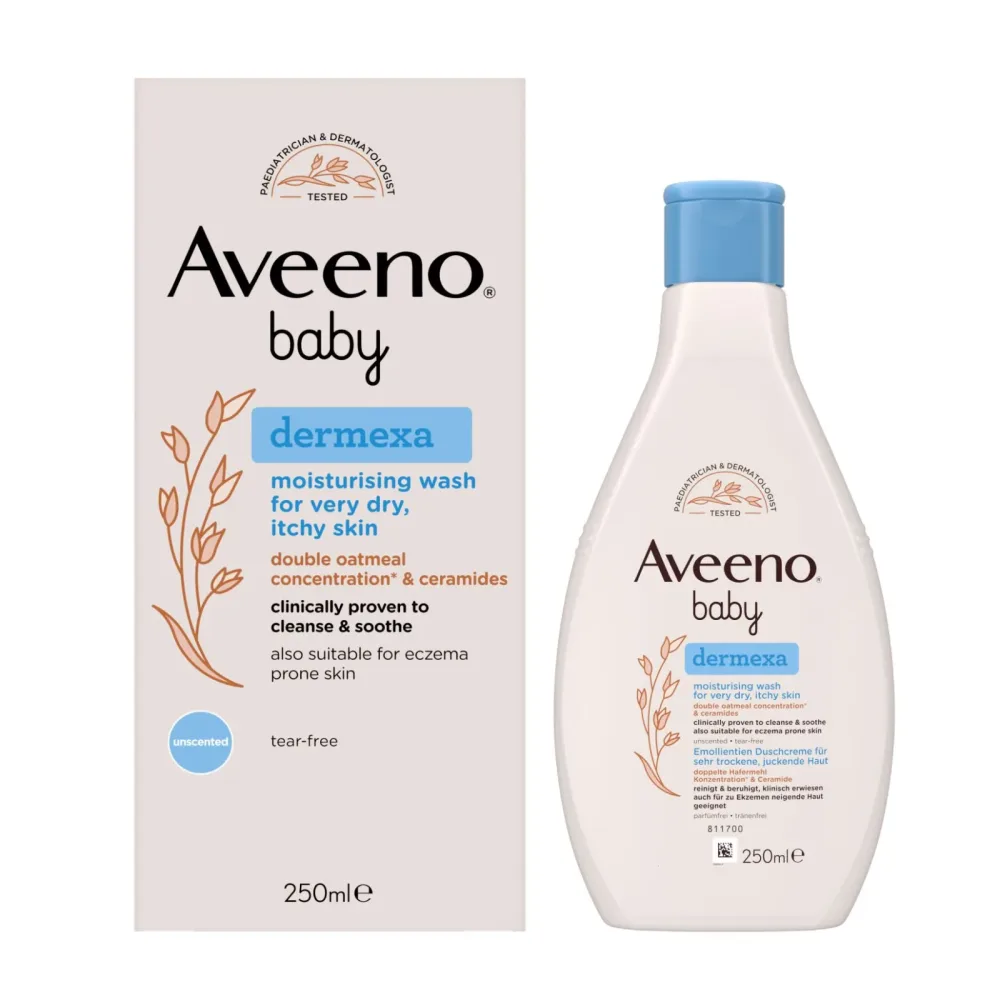 Aveeno Baby Dermexa Emollient, feuchtigkeitsspendendes Badegel (250ml)