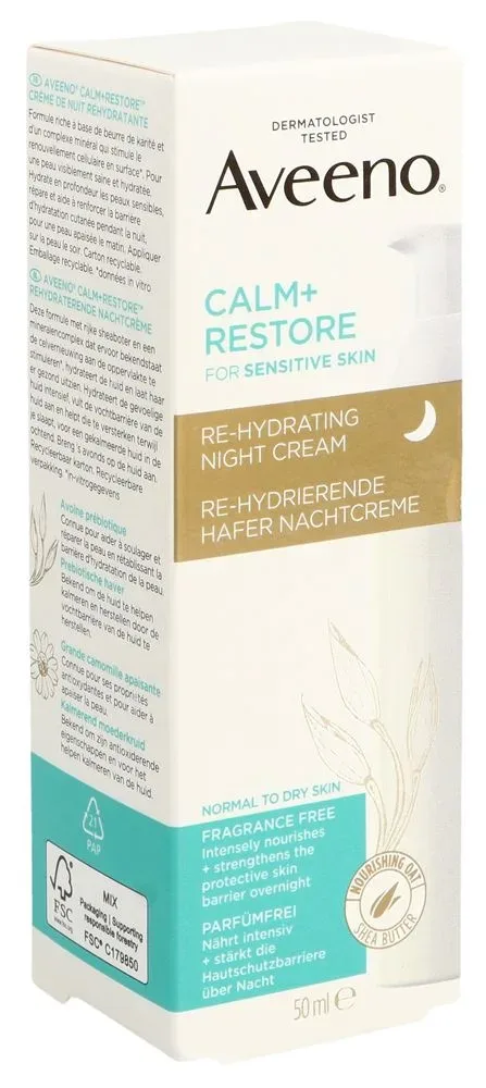 Aveeno Calm+Restore Re-Hydrierende Hafer-Nachtcreme (50ml)