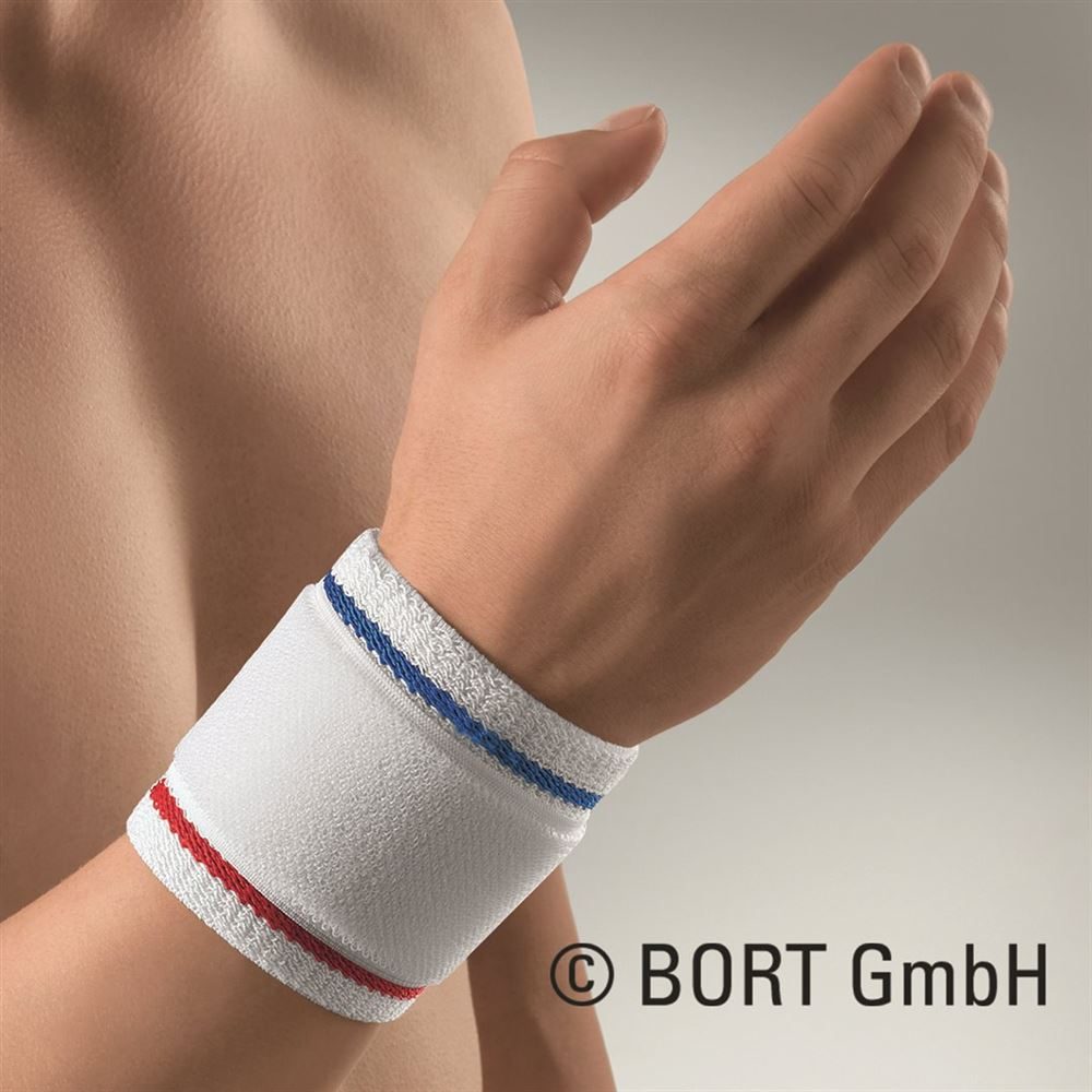 bort ActiveColor Handgelenkbandage M -19cm weiss (1 Stück)