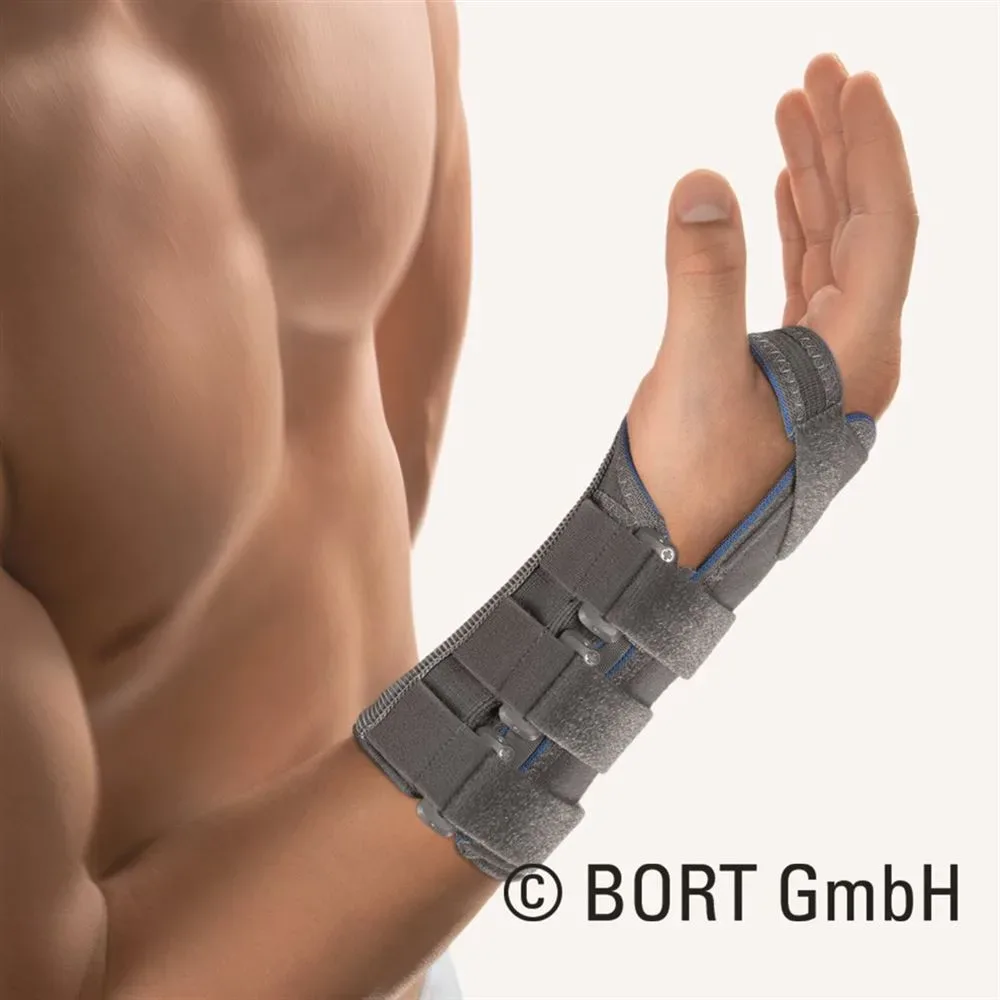 Bort Handgelenkstütze mit Alu-Schiene S rechts grau