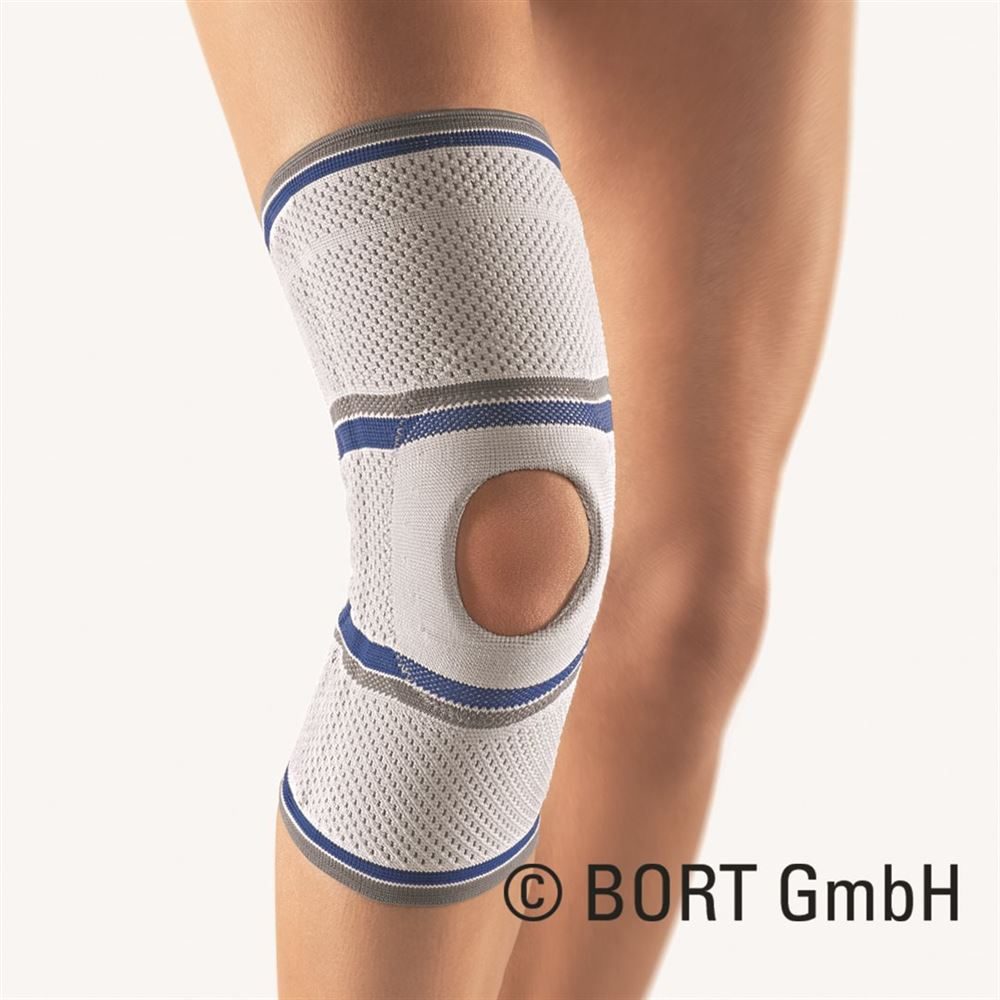 bort Kniebandage Patella Silicon XXXL silb (1 Stück)