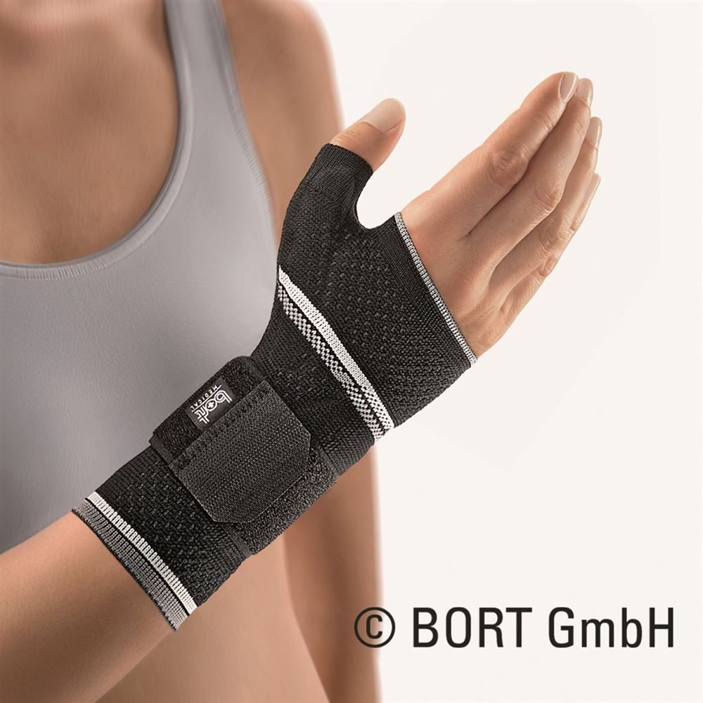 bort Manu-Basic Plus M links schwarz (1 Stück)