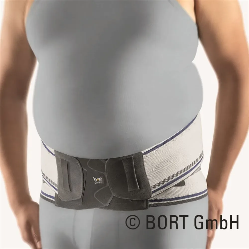 Bort StabiloBasic Rückenbandage 1 spezialweit mit Pelotte silber
