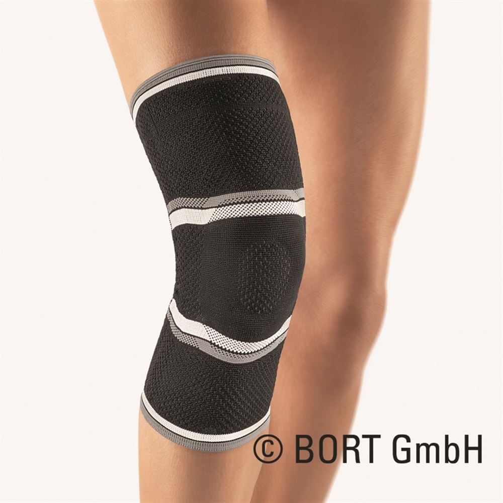 bort Eco Knieband L+ Silikon schwarz (1 Stück)