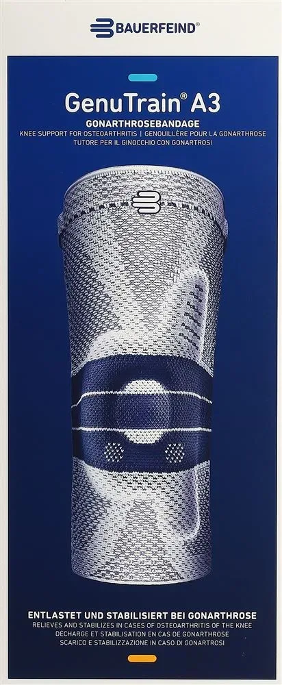 Bauerfeind GenuTrain® A3 Kniebandage Größe 5 Titan Rechts