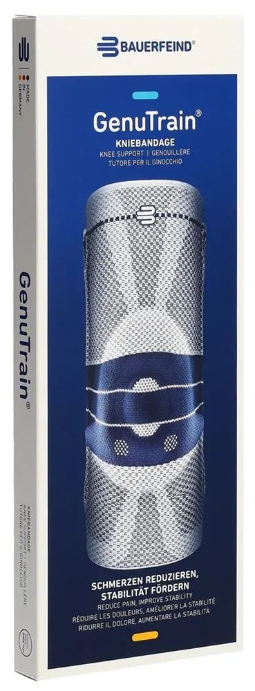 Bauerfeind GenuTrain Aktivbandage Gr0 mit Silikonrand titan