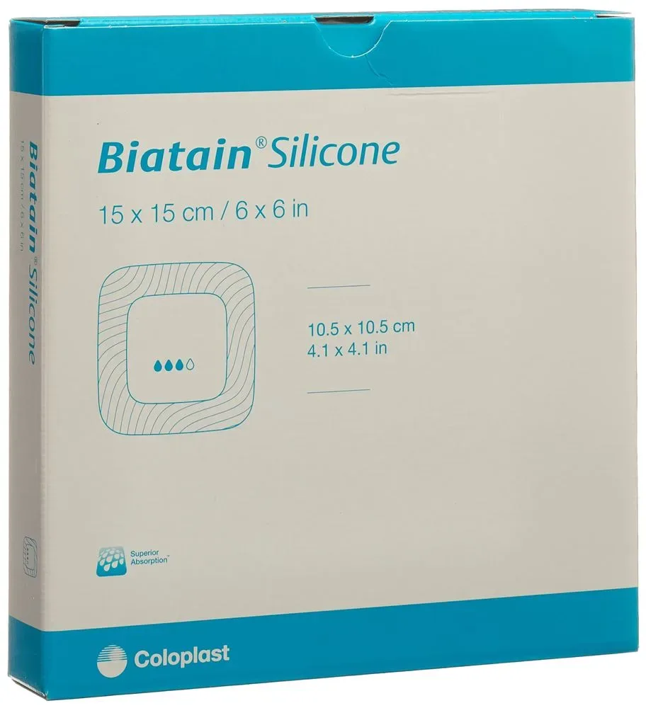 Biatain Silicone Schaumverband 15x15cm selbst-haftend (5 Stk)