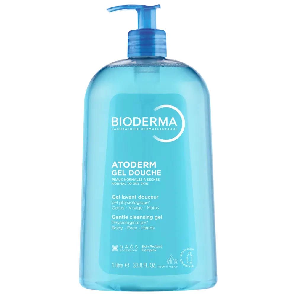 BIODERMA - Atoderm Gel douche Mildes, seifenfreies Duschgel für normaler bis trockene empfindliche Haut, 1 l