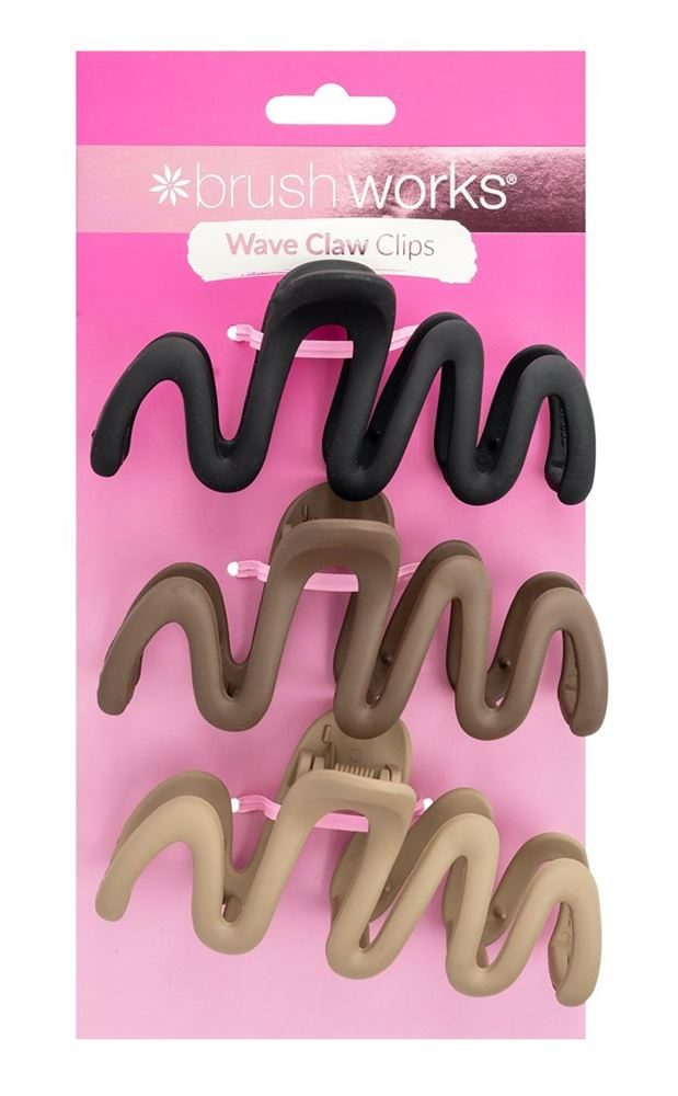Brushworks Wave Claw Clips Box 3 Stk
