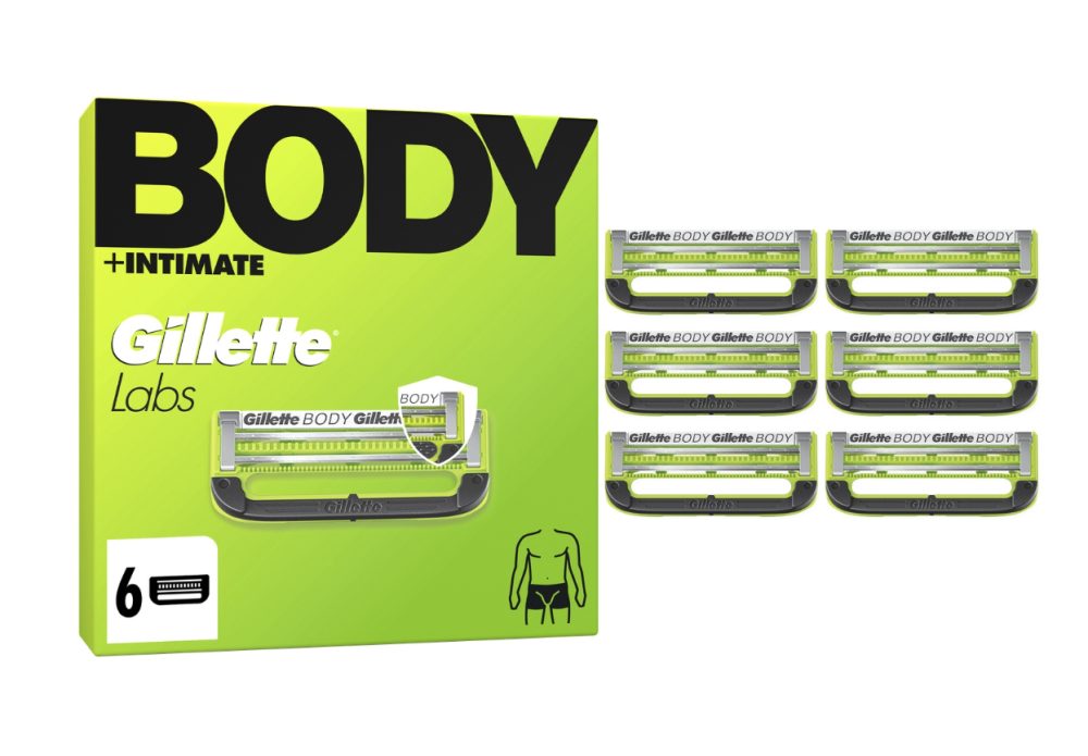 Gillette - Labs Body & Intimate 6 Ersatzklingen für Körper und Intimbereich, 6 Stück