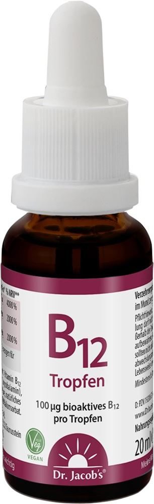 Dr. Jacob's Vitamin B12 Tropfen 100 mcg Methylcobalamin vegan Pip Fl 20 ml