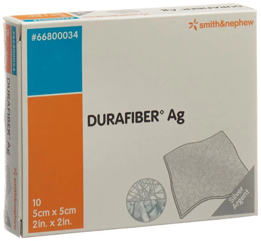 Durafiber AG Wundauflage 5x5cm steril 10 Stk