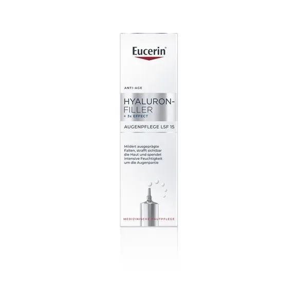 Eucerin® Hyaluron-Filler + 3x Effect Augenpflege LSF 15 ? Anti-Aging Augencreme mit Hyaluronsäure, mildert Krähenfüße und schützt mit UVA-Schutz