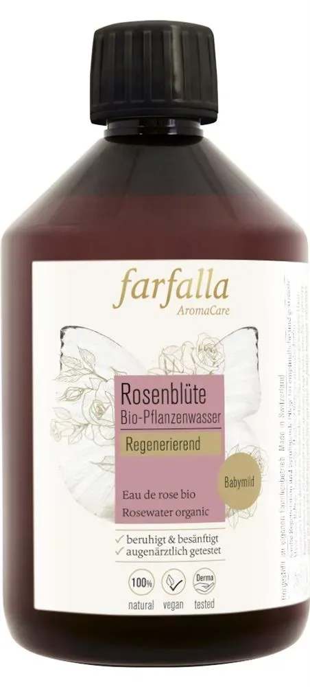 Farfalla Rosenblüte Bio Pflanzenwasser (500ml)