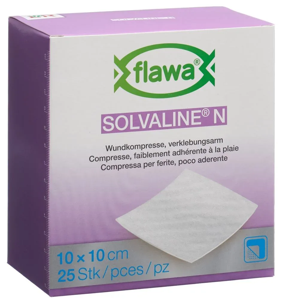Flawa Solvaline N Kompressen 10x10cm steril 25 Stk
