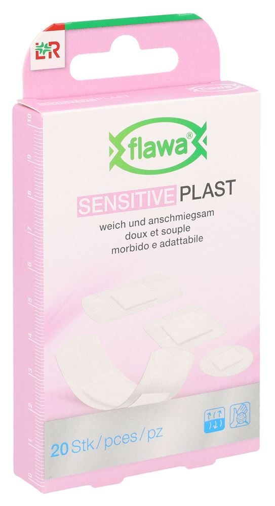 Flawa Sensitive Plast Pflasterstreifen 4 Grössen 20 Stk