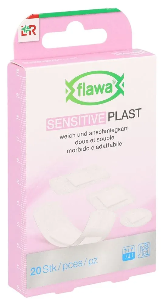 Flawa Sensitive Plast Pflasterstreifen 4 Grössen 20 Stk