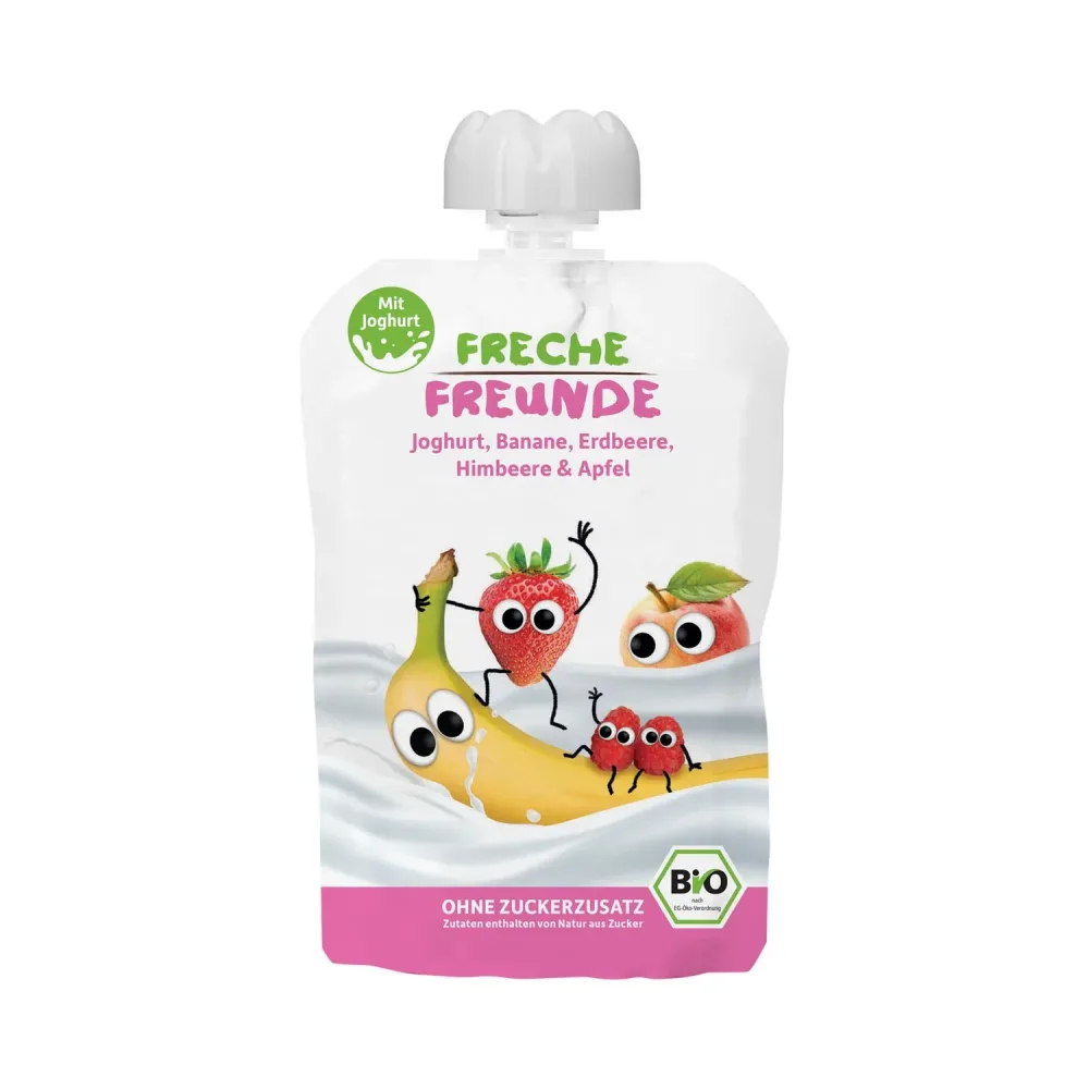 Freche Freunde Quetschmus Joghurt Erdbeer & Himbeere mit 40% Jogurt Btl 100 g