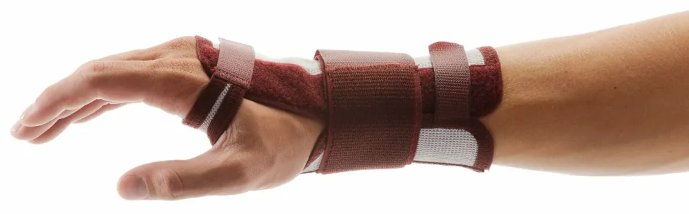 Omnimaced Ortho Manu Flex Handgelenkbandage XL 16cm rechts grau/bordeaux