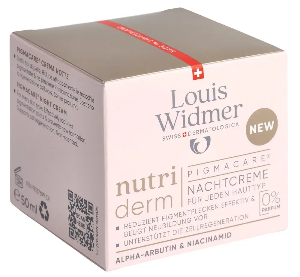 Louis Widmer - nutriderm pigmacare® Nachtcreme ohne Parfum, 50 ml