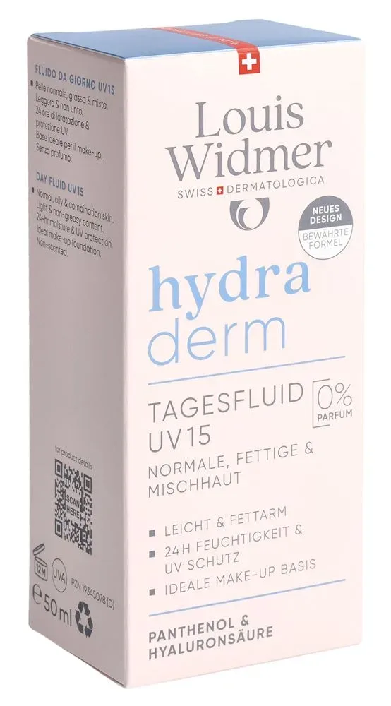 Louis Widmer - hydraderm Tagesfluid UV 15 ohne Parfum, 50 ml