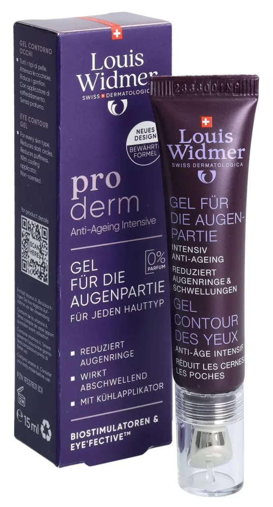 Louis Widmer - proderm Gel für die Augenpartie ohne Parfum, 15 ml