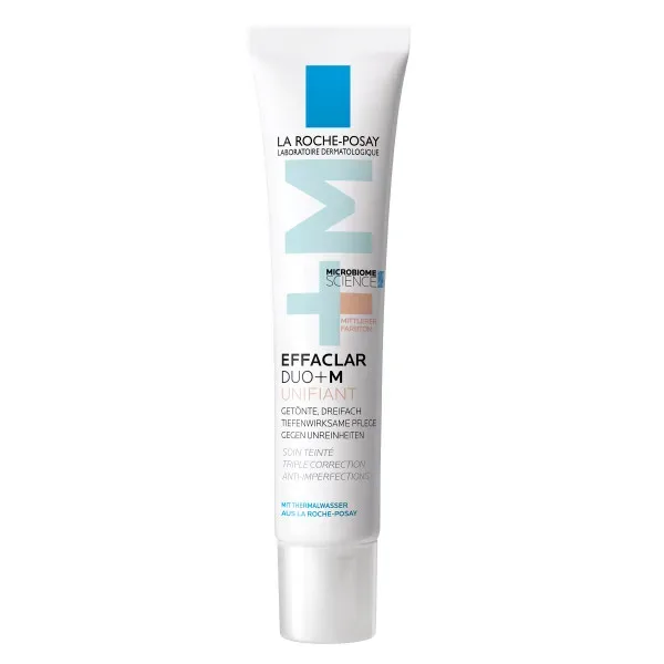 La Roche Posay - Dreifach tiefenwirksame getönte Gesichtspflege für zu Akne neigende Haut, Effaclar Duo+M Unifiant, 40 ml, Mittel