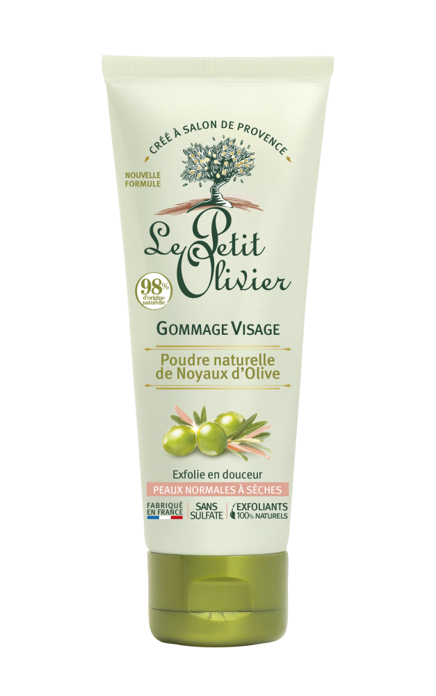Le Petit Olivier Gesichtspeeling - Natürliches Olivenkernpulver, Normale bis trockene Haut, 75ml