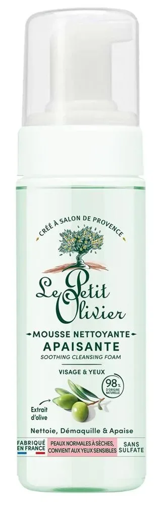 Le Petit Olivier Reinigungsschaum für das Gesicht - Olivenextrakt, Normale bis trockene Haut, 150ml