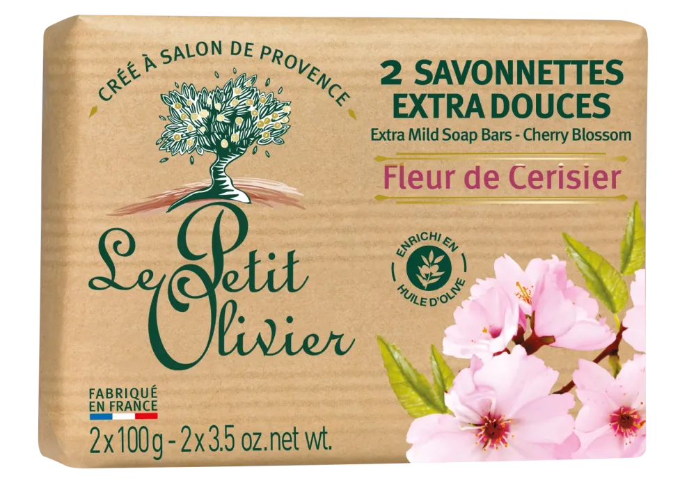 Le Petit Olivier savonnettes fleur de cerisier 2 x 100 g