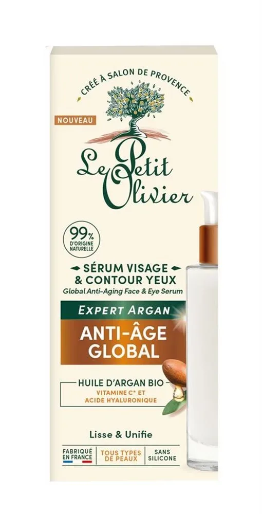 Le Petit Olivier Serum Gesicht & Augenkontur -Expert Argan Globale Anti-Aging-Pflege 30 ml