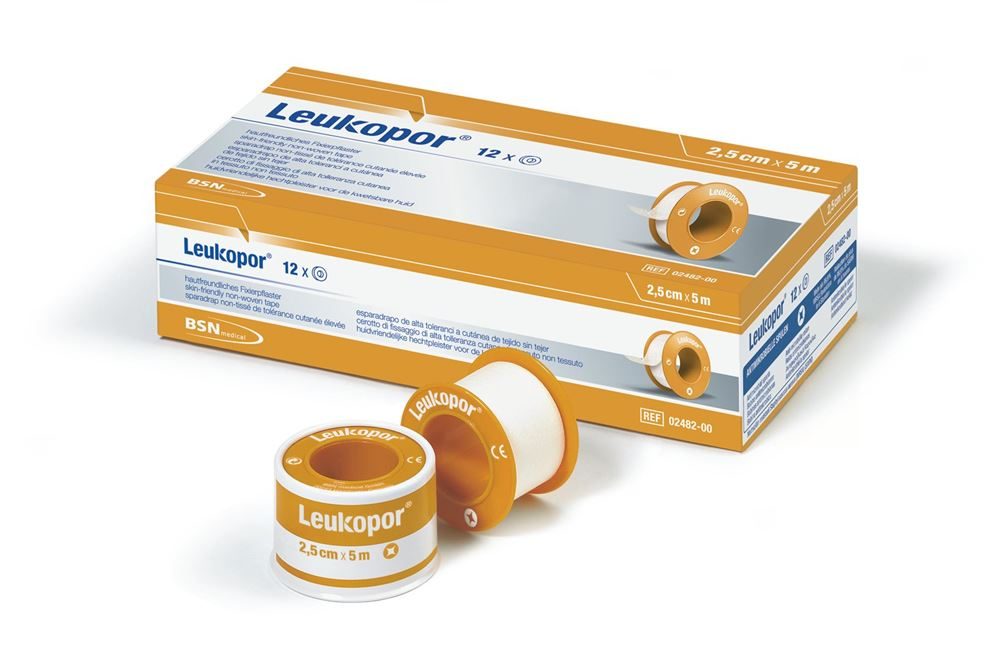Leukopor hautfreundliches Fixierpflaster 5mx2.5cm (12 Stück)