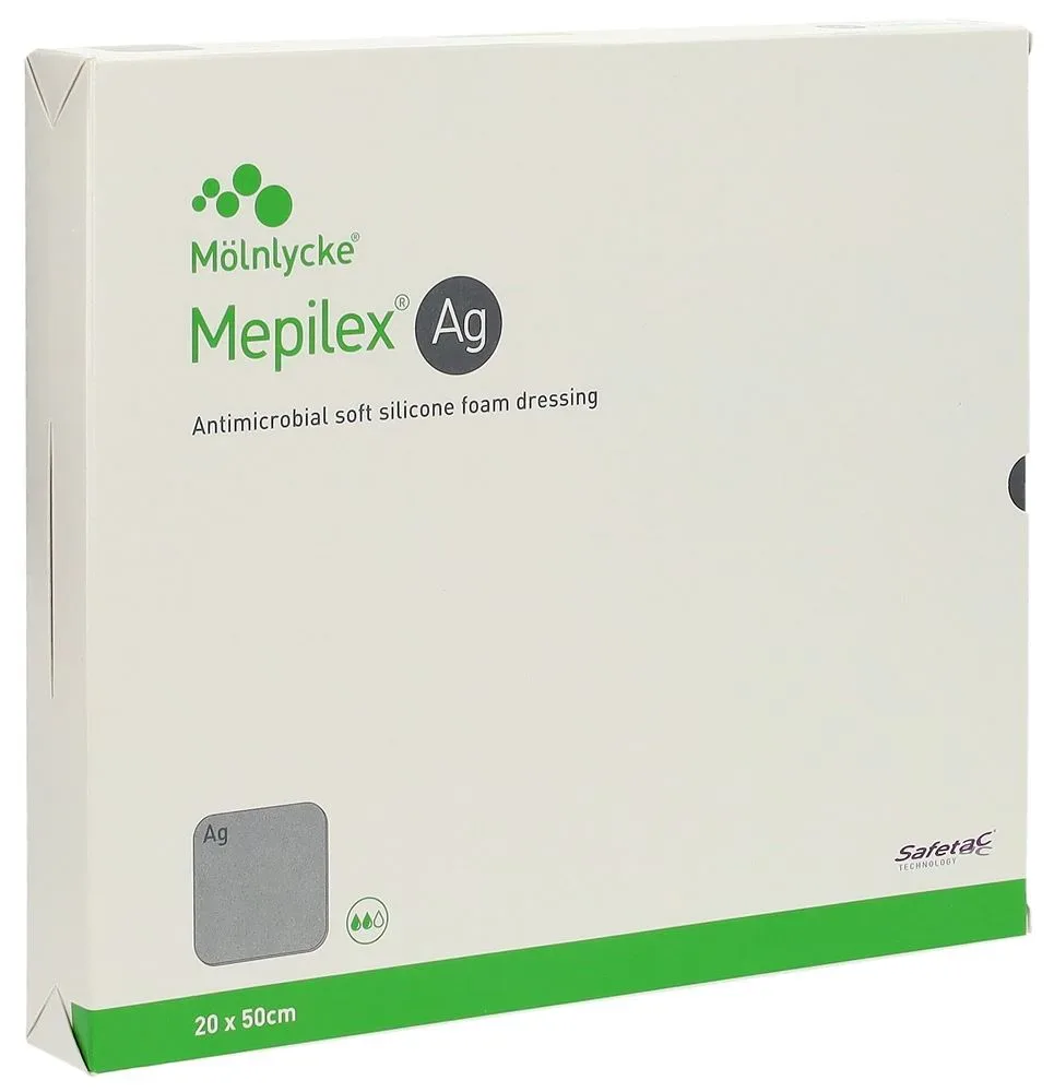 Mepilex Ag Schaumverband Safetac 20x50cm Silikon 2 Stk
