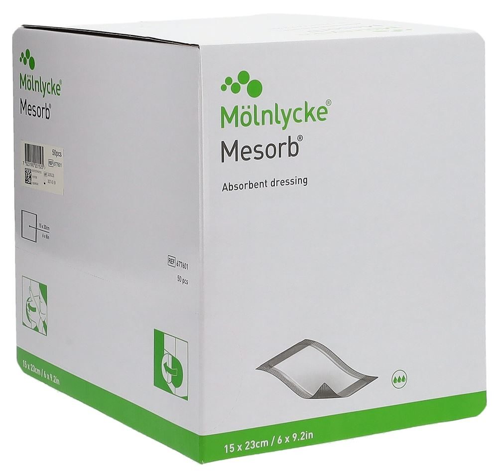 Mesorb absorbierender Verband 15x23cm steril (50 Stk)