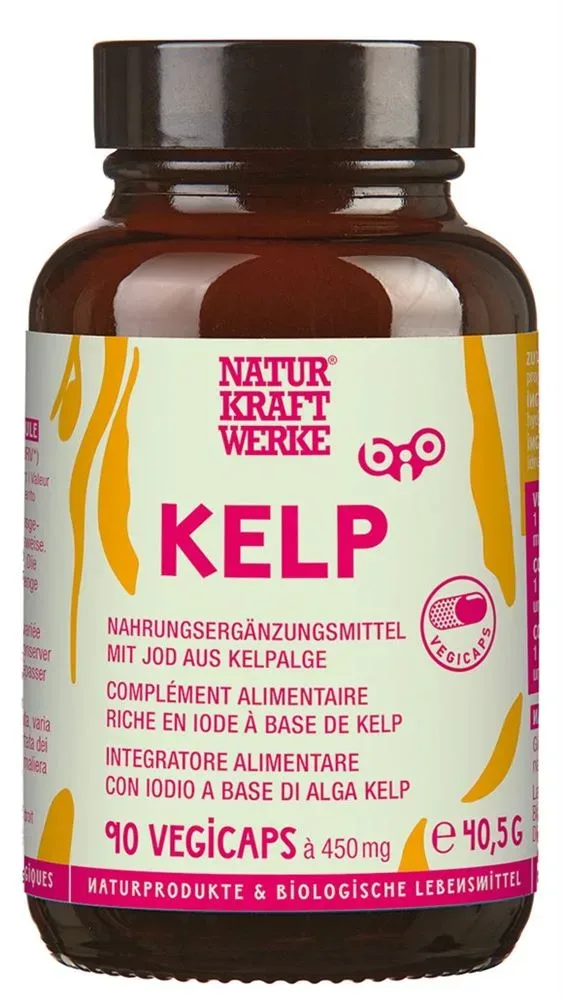 NATURKRAFTWERKE Kelp Vegicaps 450mg Bio, natürliches Jod (90 Stk)