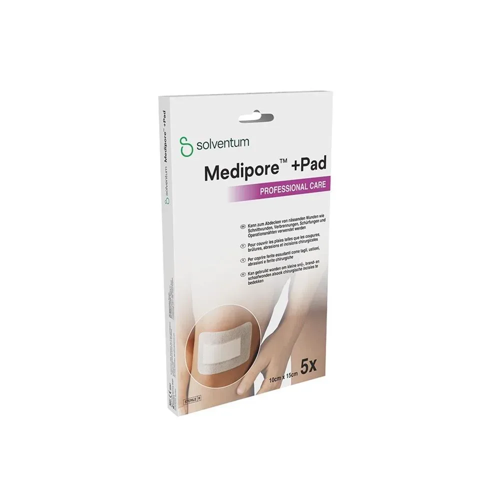 Solventum Medipore+Pad 10x15cm Wundkissen 5x10.5cm Box 5 Stk