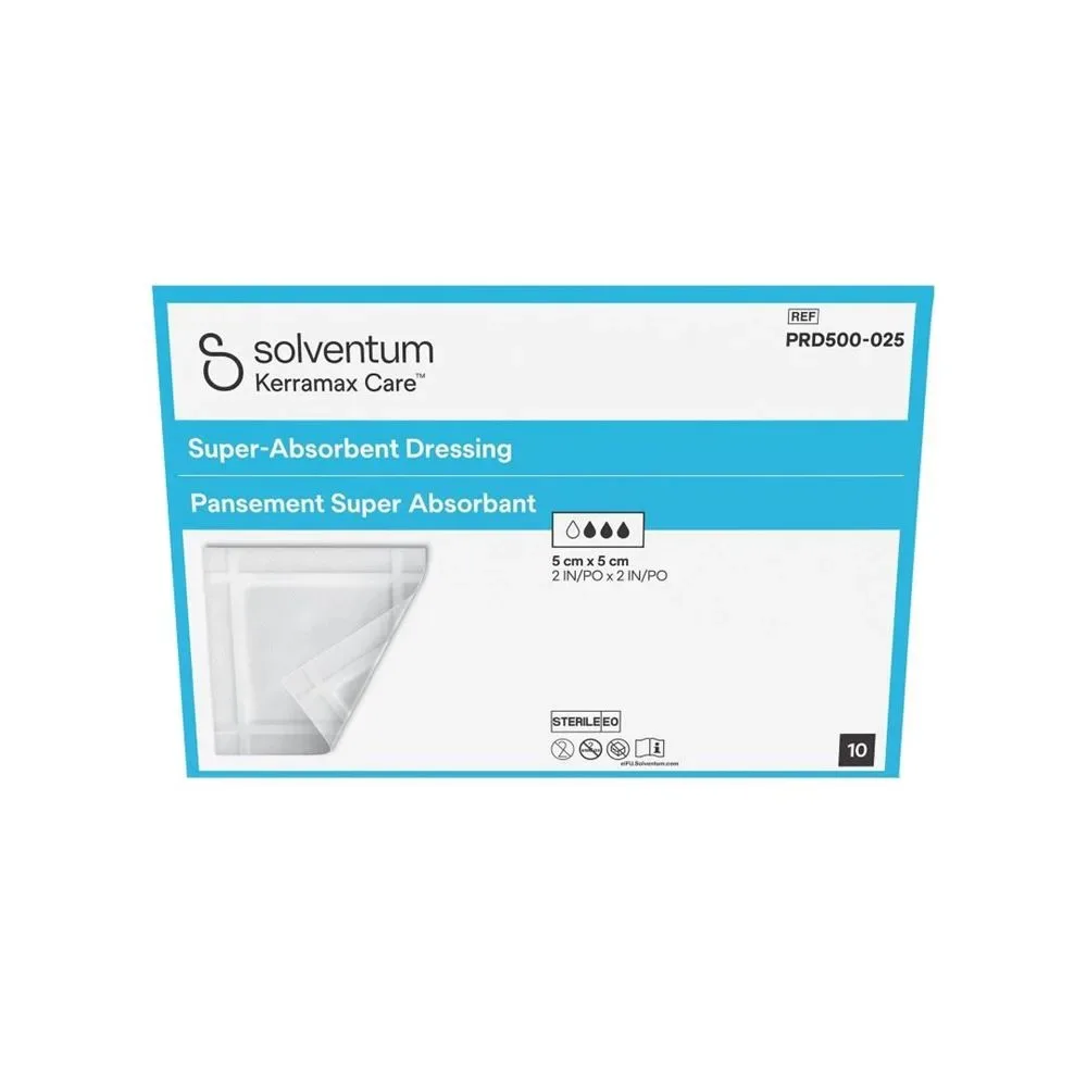 Solventum Kerramax Care Superabsorbierende Wundauflage 5x5cm Box 10 Stk