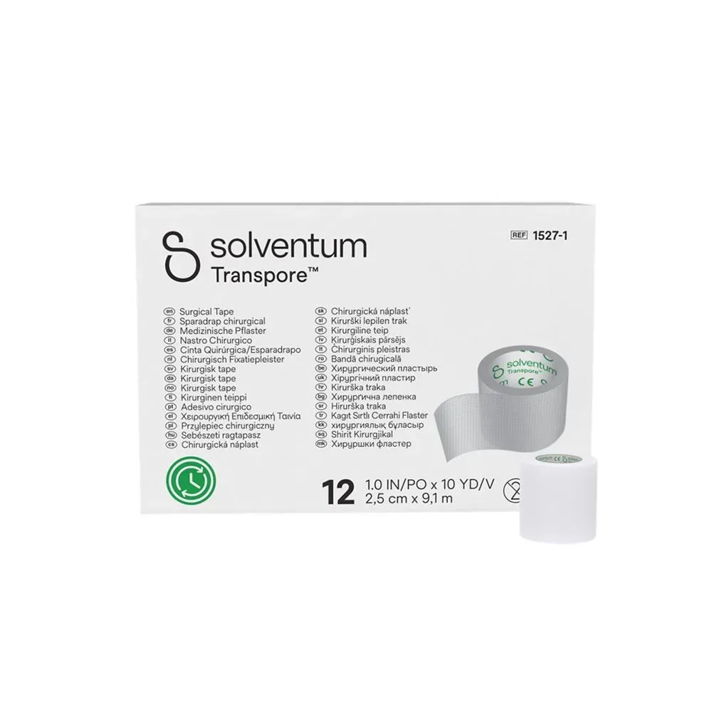 Solventum Transpore Rollenpflaster 25mmx9.14m transparent Box 12 Stk