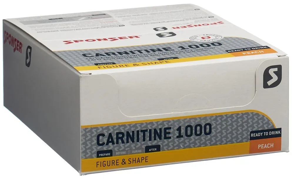 Sponser L-Carnitin 1000 Peach 30 x 25 ml Nahrungsergänzung Gelb, Herren, Größe: 0